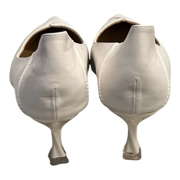 C. Paravano Women’s Kitten Cream Heel Pumps