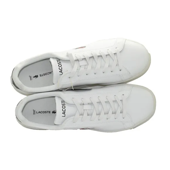 C5 NIB LACOSTE Carnaby Pro White/Black Leather Low Top Sneaker Shoes Size 11.5