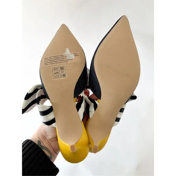 CAbi bow kitten heels mule shoes size 8
