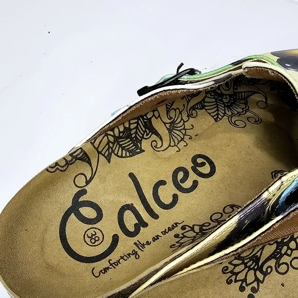 Calceo Butterfly Clogs Cork Comfort Vegan Leather