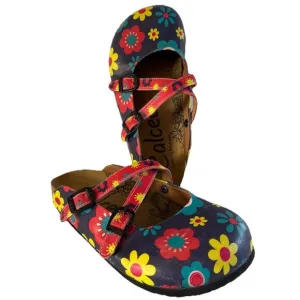 Calceo Floral Clogs Womens Size 9 Colorful Printed Adjustable Straps