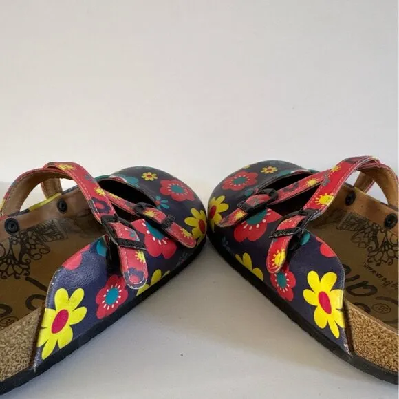 Calceo Floral Clogs Womens Size 9 Colorful Printed Adjustable Straps