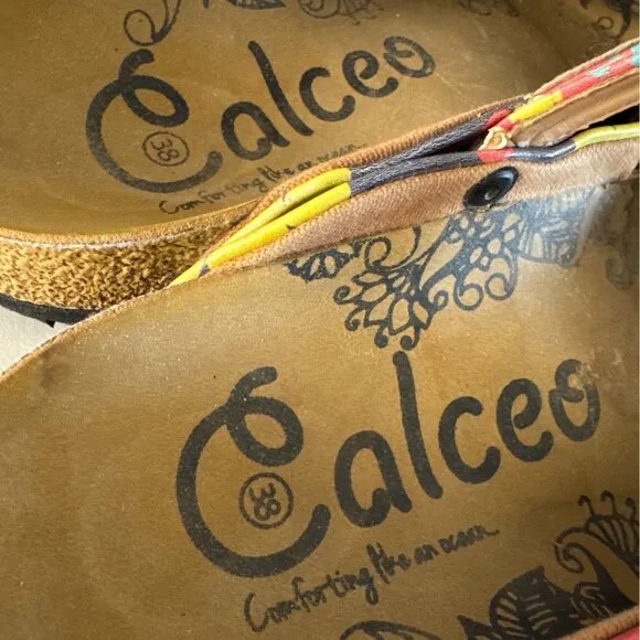Calceo Floral Clogs Womens Size 9 Colorful Printed Adjustable Straps