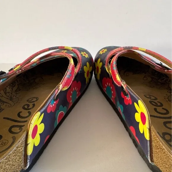 Calceo Floral Clogs Womens Size 9 Colorful Printed Adjustable Straps