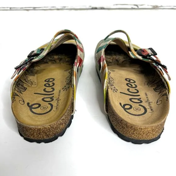 Calceo Goby Stripe Slip On Mary Jane Clogs Shoe Size 6