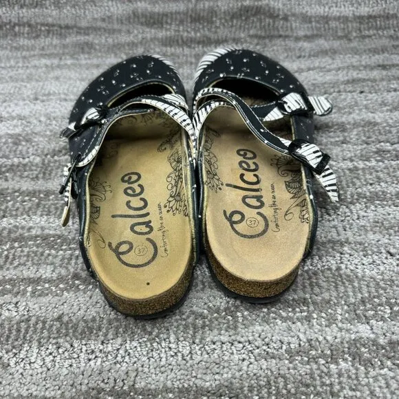 Calceo Women's Clogs Mules Size 6.5 US Sandals Piano Music Notes Comfort Walking
