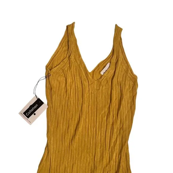 Callahan Revolve Frankie Yellow Mango Knit Dress Cozy Fall Size XS NEW