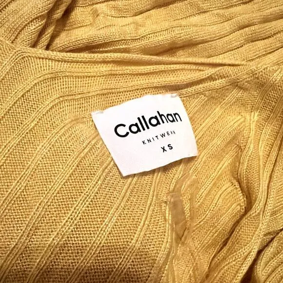 Callahan Revolve Frankie Yellow Mango Knit Dress Cozy Fall Size XS NEW