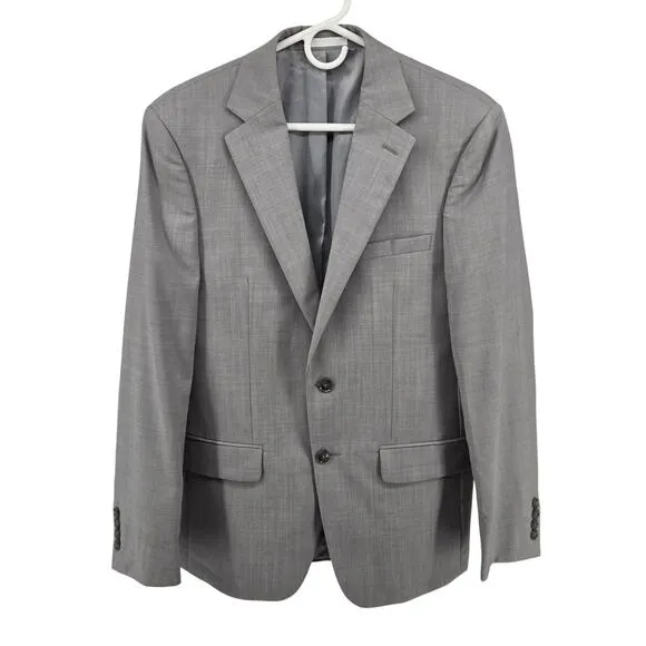 Calvin Klein Mens Suit Coat Blazer Jacket Grey Size 38 R slim fit