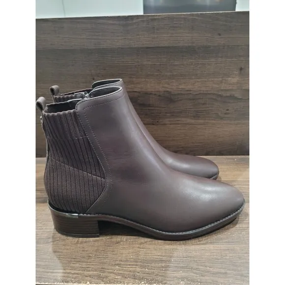Calvin Klein Women's Deandre Slip-On Casual Booties Dark Brown 9M New