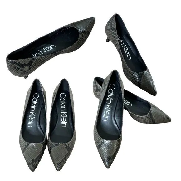 Calvin Klein Women's Gabrianna Pumps in the Size 9.5M in Snake Camouflage