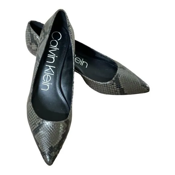 Calvin Klein Women's Gabrianna Pumps in the Size 9.5M in Snake Camouflage