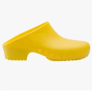 Calzuro BiHos Classic Rubber Autoclavable Clogs Without Holes Yellow