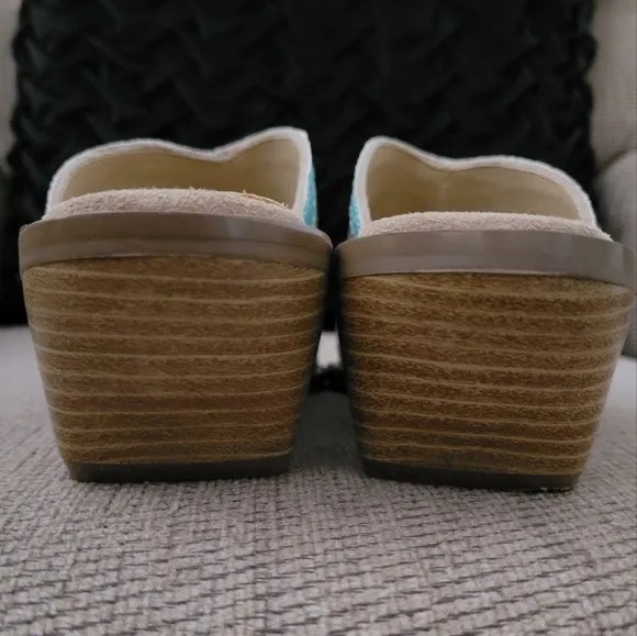 CAMI CAMEL TURQUOISE GENUINE LEATHER SOUTHWESTERN MULES