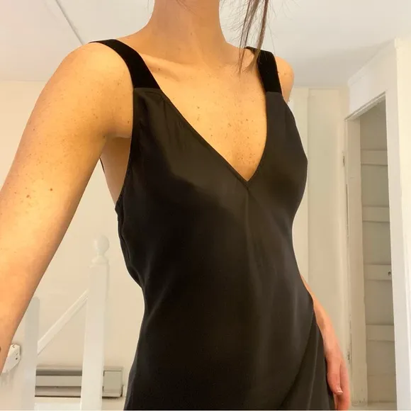 Cami NYC Miki Velvet-Trimmed Silk Charmeuse Midi Slip Dress