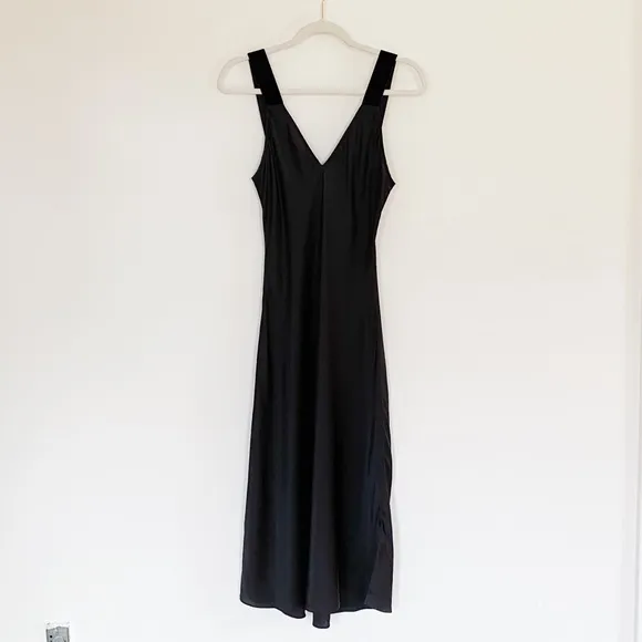Cami NYC Miki Velvet-Trimmed Silk Charmeuse Midi Slip Dress