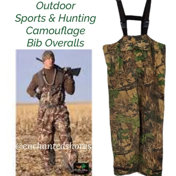 Camo Overalls Realtree Outdoor Work Hunting Gear Camouflage Bib Rainfair Size XL