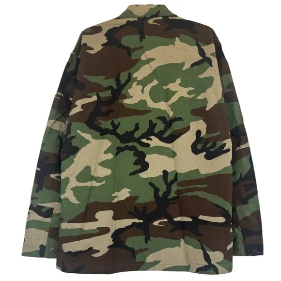 Camo Shacket Shirt Jacket Thick Medium Weight Camouflage Green Brown Size Large