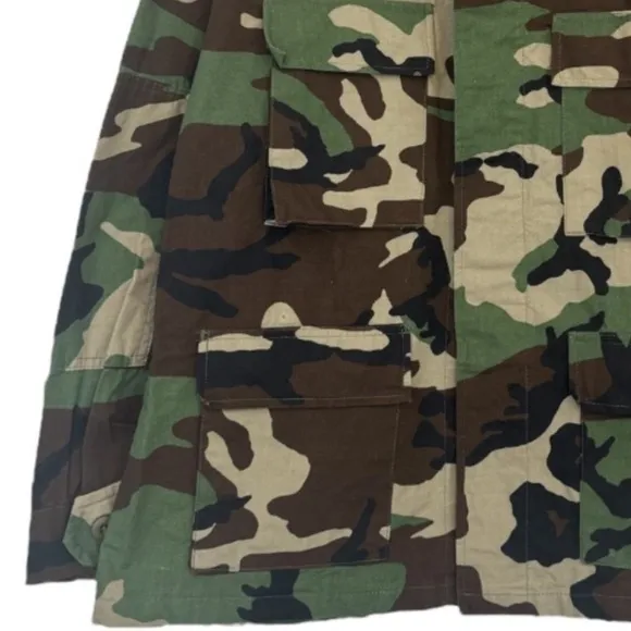 Camo Shacket Shirt Jacket Thick Medium Weight Camouflage Green Brown Size Large