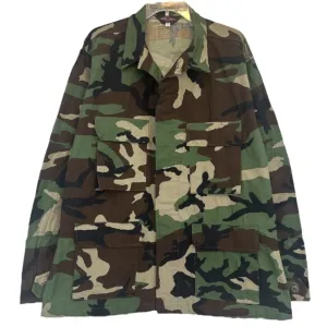 Camo Shacket Shirt Jacket Thick Medium Weight Camouflage Green Brown Size Large