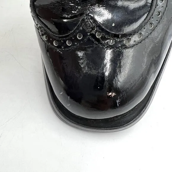Camper 1910 Patent Leather Oxfords Wingtip 23242 Black Dark Academia