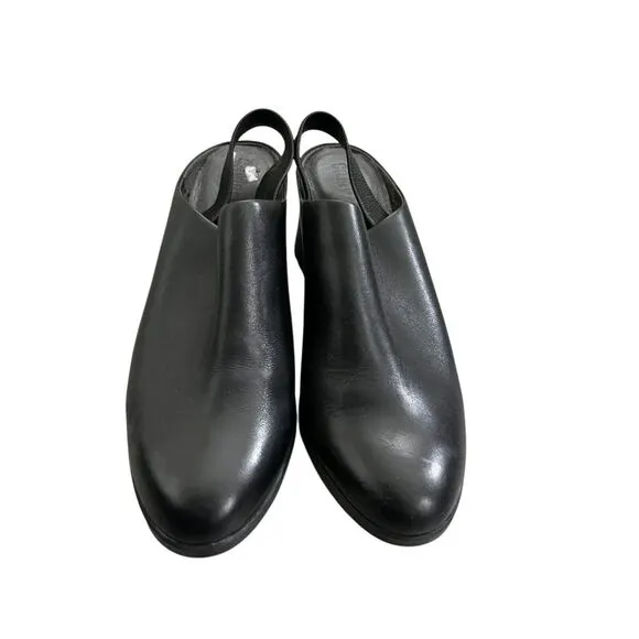 Camper‎ Karolina Black Leather Block Heel Mules Size 8.5US/ 39 EU