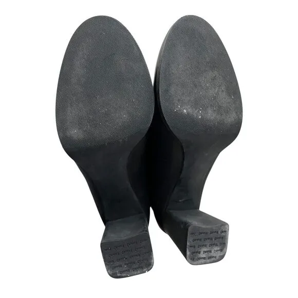 Camper‎ Karolina Black Leather Block Heel Mules Size 8.5US/ 39 EU