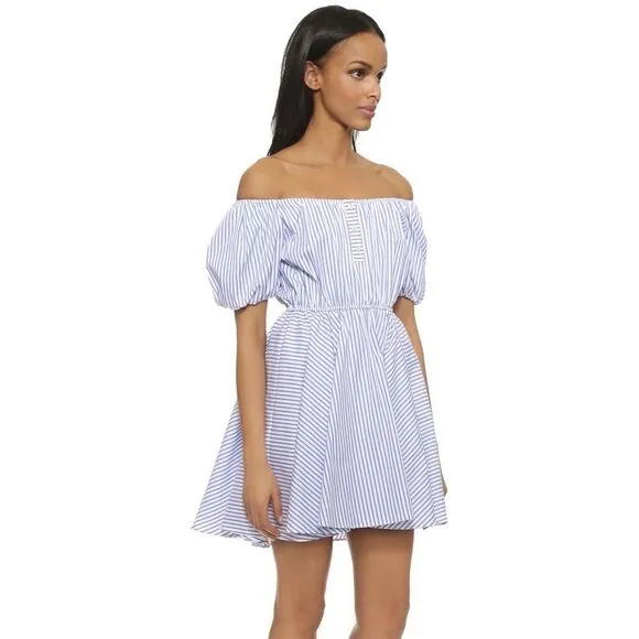 Caroline Constas Bardot Stripe Dress