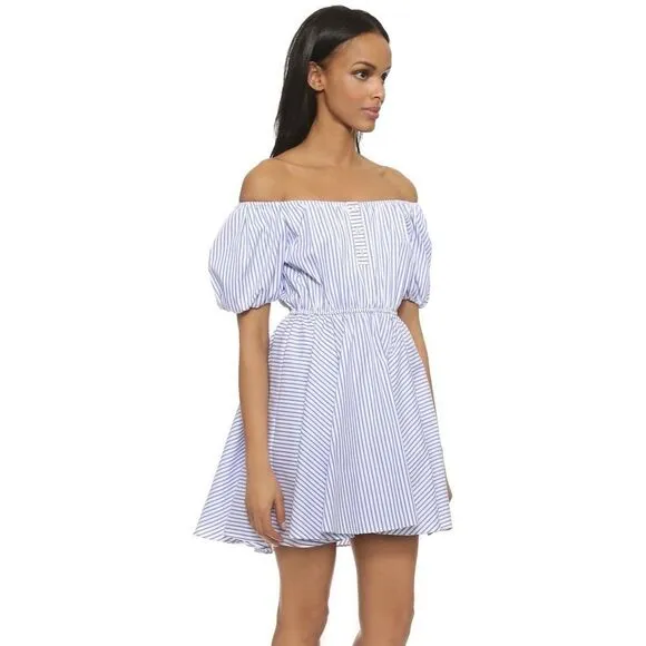 Caroline Constas Bardot Stripe Dress