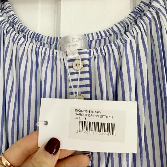 Caroline Constas Bardot Stripe Dress