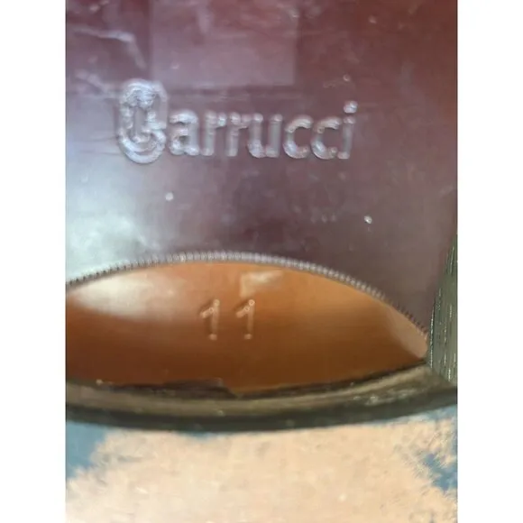 Carrucci Roma Men’s 11 Dress Shoe Leather Wingtip Oxfords Cognac Brown Lace Up