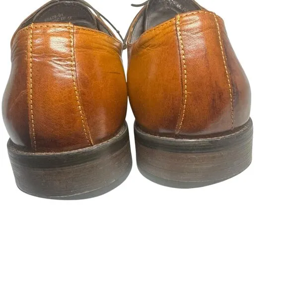 CARRUCCI ROMA MENS 13 LEATHER WHOLE CUT WINGTIP OXFORDS COGNAC BROWN LACE UP