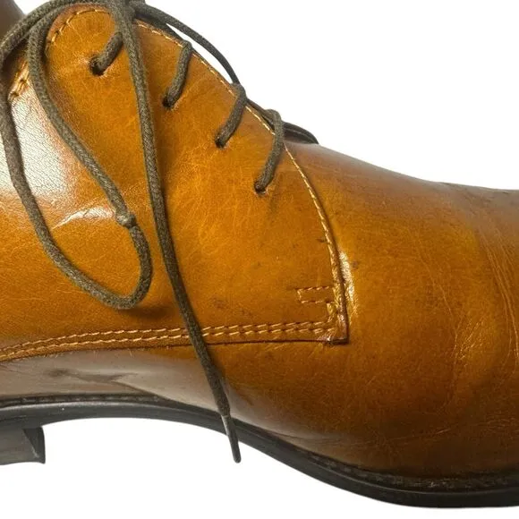 CARRUCCI ROMA MENS 13 LEATHER WHOLE CUT WINGTIP OXFORDS COGNAC BROWN LACE UP