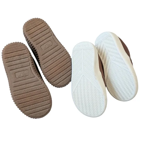 Carter's Bundle of Two Casual Toddler Sneakers Slip On Brown and Olive Size 7