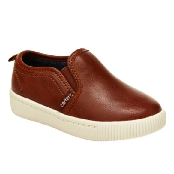 Carter's Bundle of Two Casual Toddler Sneakers Slip On Brown and Olive Size 7
