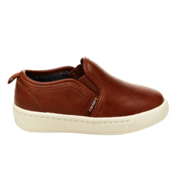 Carter's Bundle of Two Casual Toddler Sneakers Slip On Brown and Olive Size 7