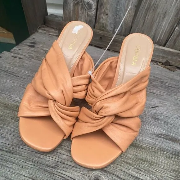 Carvela Guava Knotted Stiletto Heel Leather Mules size 38