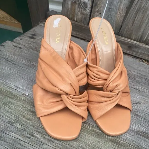 Carvela Guava Knotted Stiletto Heel Leather Mules size 38