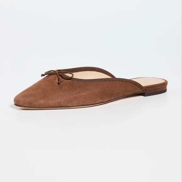 Catherine Suede Bow Ballerina Mules