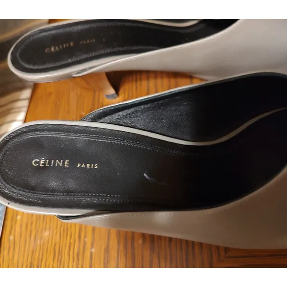 CELINE leather mules with cone heels SIZE 38 US 8