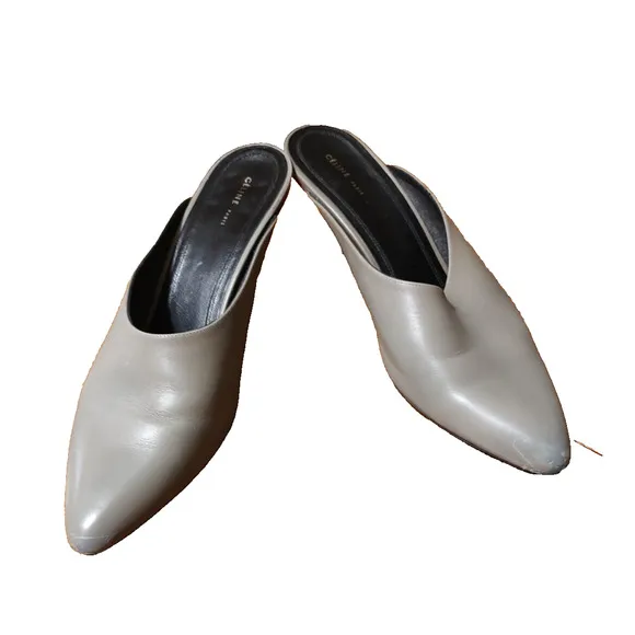 CELINE leather mules with cone heels SIZE 38 US 8
