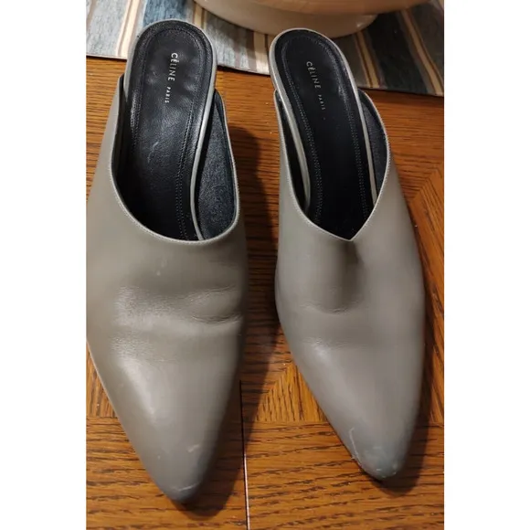 CELINE leather mules with cone heels SIZE 38 US 8