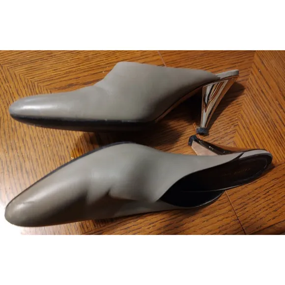 CELINE leather mules with cone heels SIZE 38 US 8