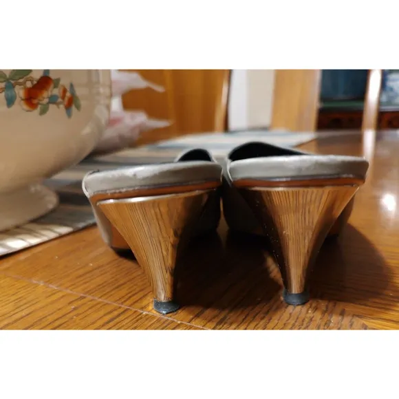 CELINE leather mules with cone heels SIZE 38 US 8