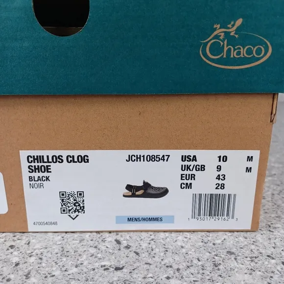 Chaco Chillos Clogs Black Slip On Comfort Outdoors Sandals Men's Shoes