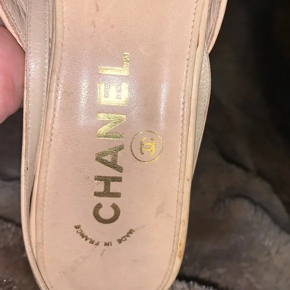 Chanel Leather mules red patent leather tip sling back