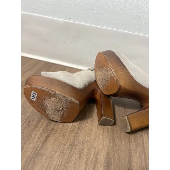 Chanel Slingback Platform Pump Heels Sz 37