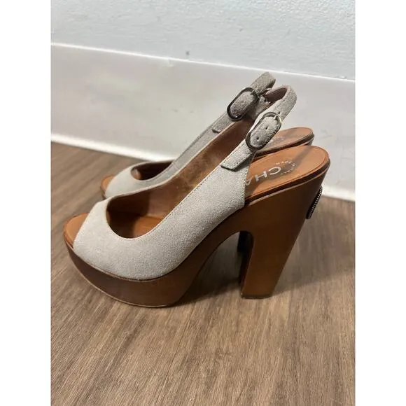 Chanel Slingback Platform Pump Heels Sz 37