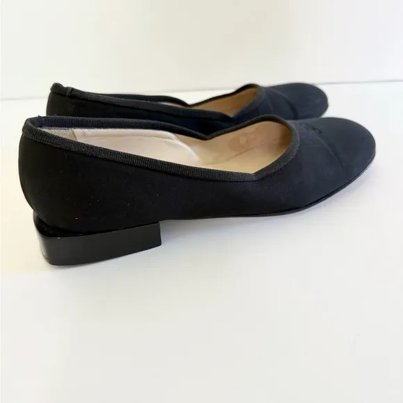 Chanel Vintage Satin CC Ballet Flats Kitten Block Heels
