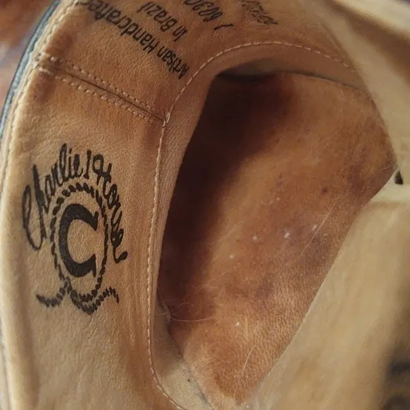 Charlie 1 Horse Black Western Leather Mules Sz 7 1/2B